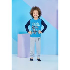 Roly Poly 7755 Turkuaz Uzun Kollu Erkek Çocuk Pijama Takımı