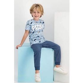 RolyPoly Mavi Erkek Çocuk Pijama Takımı