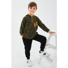 RolyPoly Nyc Dept Haki Uzun Kol Erkek Çocuk Pijama Takım