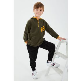 RolyPoly Nyc Dept Haki Uzun Kol Erkek Çocuk Pijama Takım