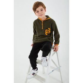 RolyPoly Nyc Dept Haki Uzun Kol Erkek Çocuk Pijama Takım