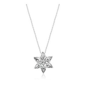 Rom Design 925 Ayar Beyaz Lotus Çiçeği Bayan Gümüş Kolye