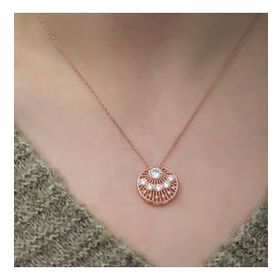 Rom Design 925 Ayar Etnik Desenli Rose Kadın Gümüş Kolye