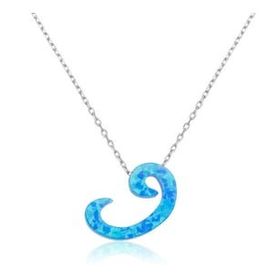 Rom Design 925 Ayar Opal Taşlı Vav Kadın Gümüş Kolye