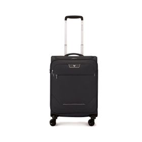 Roncato Joy Trolley Expandable Nero Kabin Boy Siyah Çekçekli Kumaş Valiz