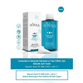 Ronna Beauty 200 ml Bha 0.5% Ph 4.7 Gözenek Sıkılaştırıcı Glycolic Tonic