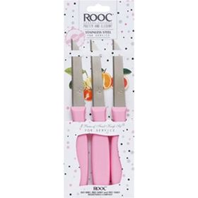 Rooc 8681006006733 3'lü Pembe Bıçak Takımı
