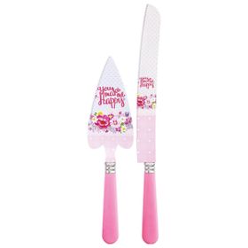 Rooc Pembe 2'li Pasta Bıçak Seti
