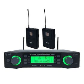 Roof R-203 2 Yaka 2 Kanal Kablosuz UHF Telsiz Mikrofon