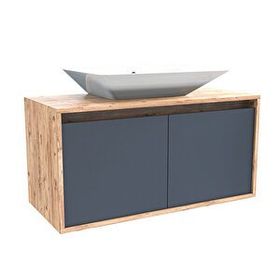 Roomart 100 cm Ahşap Antrasit Lavabolu Asma Banyo Dolabı
