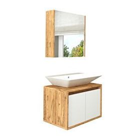 Roomart 2 Kapaklı Lavabolu 65 cm Asma Banyo Dolap Takımı