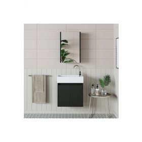 Roomart Ayaksız Tek Kapaklı Lavabolu 50 cm Banyo Aynalı Üst Dolabı