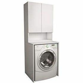 Roomart CD7 Çok Amaçlı Banyo Üst Dolaplı Beyaz Çamaşır Makinesi Dolabı Takımı