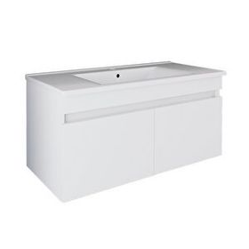 Roomart LD3 Ayaksız 2 Kapaklı Lavabolu Beyaz 100 cm Mdf Banyo Dolabı