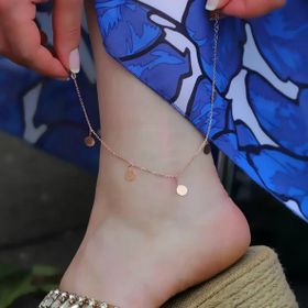 Rose Gold Kaplama Gümüş Para Halhal