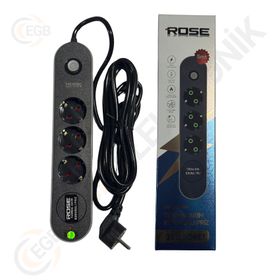 Rose GR-3005M 3'Lü 5 mt 16A Akım Korumalı Priz
