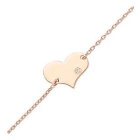 Rose Pırlantalı Kalp Bileklik