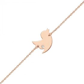 Rose Pırlantalı Kuş Bileklik