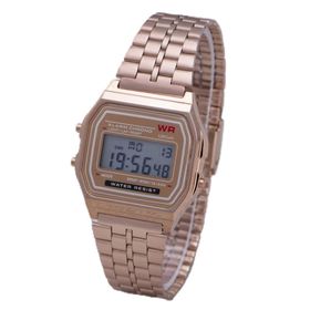 Rose Renk Retro Minimal Çelik Hasır Kordon Unisex Kadın Kol Saati ST-303939