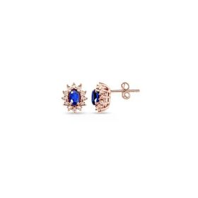 Rose Safir Pırlanta Küpe