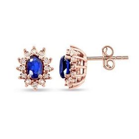 Rose Safir Pırlanta Küpe
