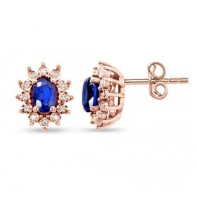 Rose Safir Pırlanta Küpe