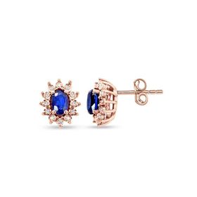 Rose Safir Pırlanta Küpe