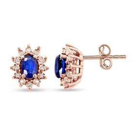 Rose Safir Pırlanta Küpe
