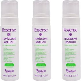 Rosense 3x200 ml Yüz Temizleme Köpüğü
