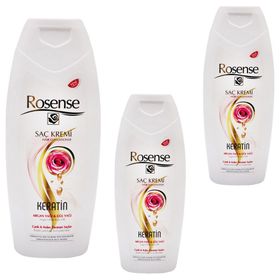 Rosense 3x400 ml Gül Özlü Saç Kremi