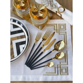 Rossev Carre Gold 42 Parça Çatal Kaşık Bıçak Takımı