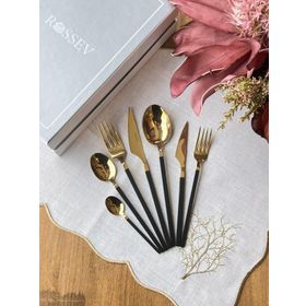 Rossev Carre Gold 42 Parça Çatal Kaşık Bıçak Takımı