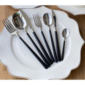 Rossev Dali Black 42 Parça Çatal Kaşık Bıçak Takımı