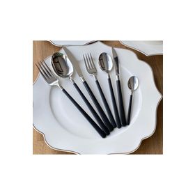 Rossev Dali Black 42 Parça Çatal Kaşık Bıçak Takımı