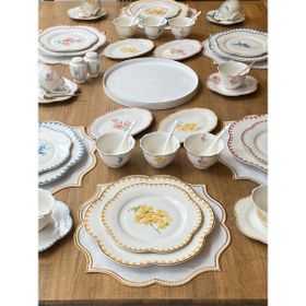 Rossev Flowers 55 Parça 6 Kişilik Kahvaltı Takımı