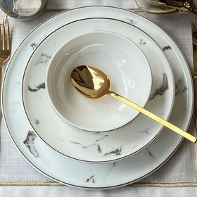 Rossev Marble Gold 24 Parça 6 Kişilik Yemek Takımı