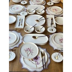 Rossev Modern Violet 83 Parça 6 Kişilik Yemek Takımı