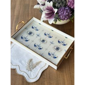 Rossev Queen Evil Eye Ahşap Dikdörtgen Tepsi