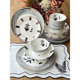Rossev Rusty Black 16 Parça 4 Kişilik Yemek Takımı