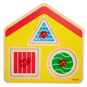 Rossie Geometrik Ev Ahşap İlk Yapboz