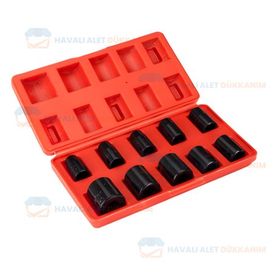 Rotake RT-012K 10 Parça 1/2 inç Altı Köşe CRV Havalı Lokma Seti