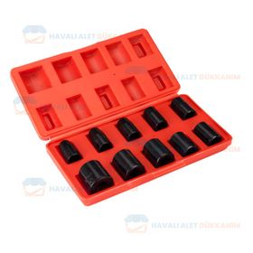 Rotake RT-012K 10 Parça 1/2 inç Altı Köşe CRV Havalı Lokma Seti