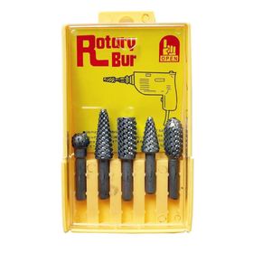 Rotary Bur Matkap Uçlu Ağaç Törpüsü 5'li Takım Oyma Seti