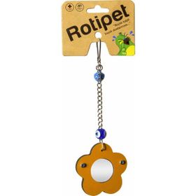 Rotipet Ahşap Çerçeveli Papatya Ayna Kuş Oyuncağı