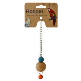 Rotipet Şekilli Tekli Ahşap Sarkaç Kuş Oyuncağı
