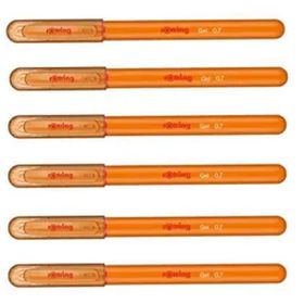 Rotring 0.7 mm Turuncu 6'lı Jel Mürekkepli Tükenmez Kalem