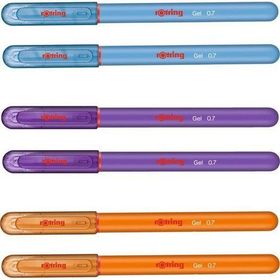 Rotring Jel Mürekkepli 3 Renk (Mavi-Mor-Turuncu) 6'lı Kalem Seti
