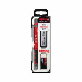 Rotring RO-KK07-07K Tikky 0.7 mm Kırmızı Silgi Uç ve Versatil Kalem Okul Seti
