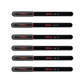 Rotring Siyah 6'lı Jel Mürekkepli Tükenmez Kalem