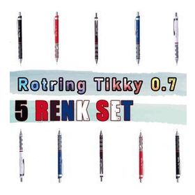 Rotring Tikky 0.7 mm 5 Renk Set Versatil Uçlu Kalem